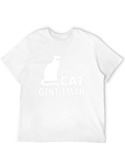 Camiseta Negra Hombre Crazy Cat Gentleman