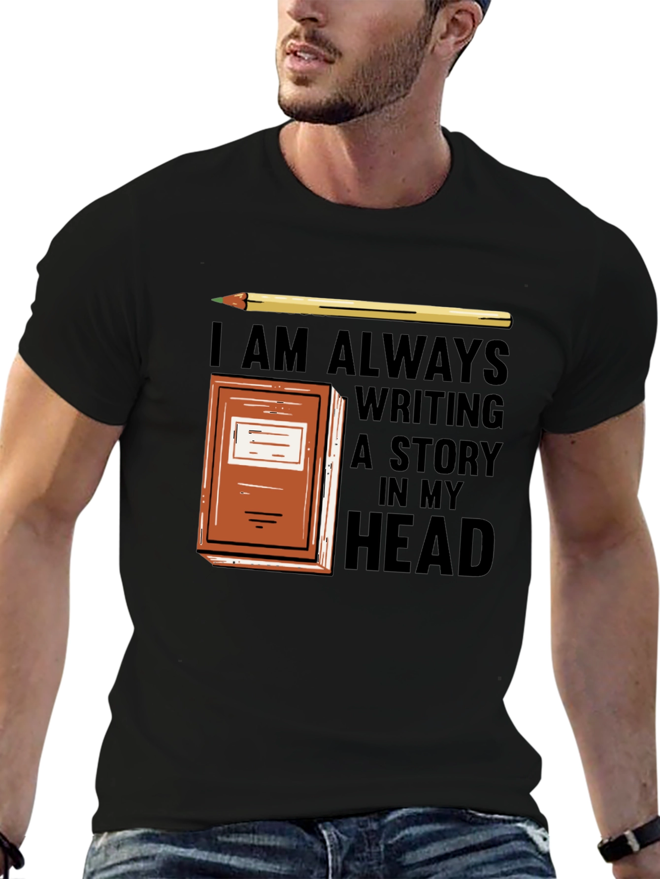 Camiseta Negra Siempre Escribiendo para Escritores