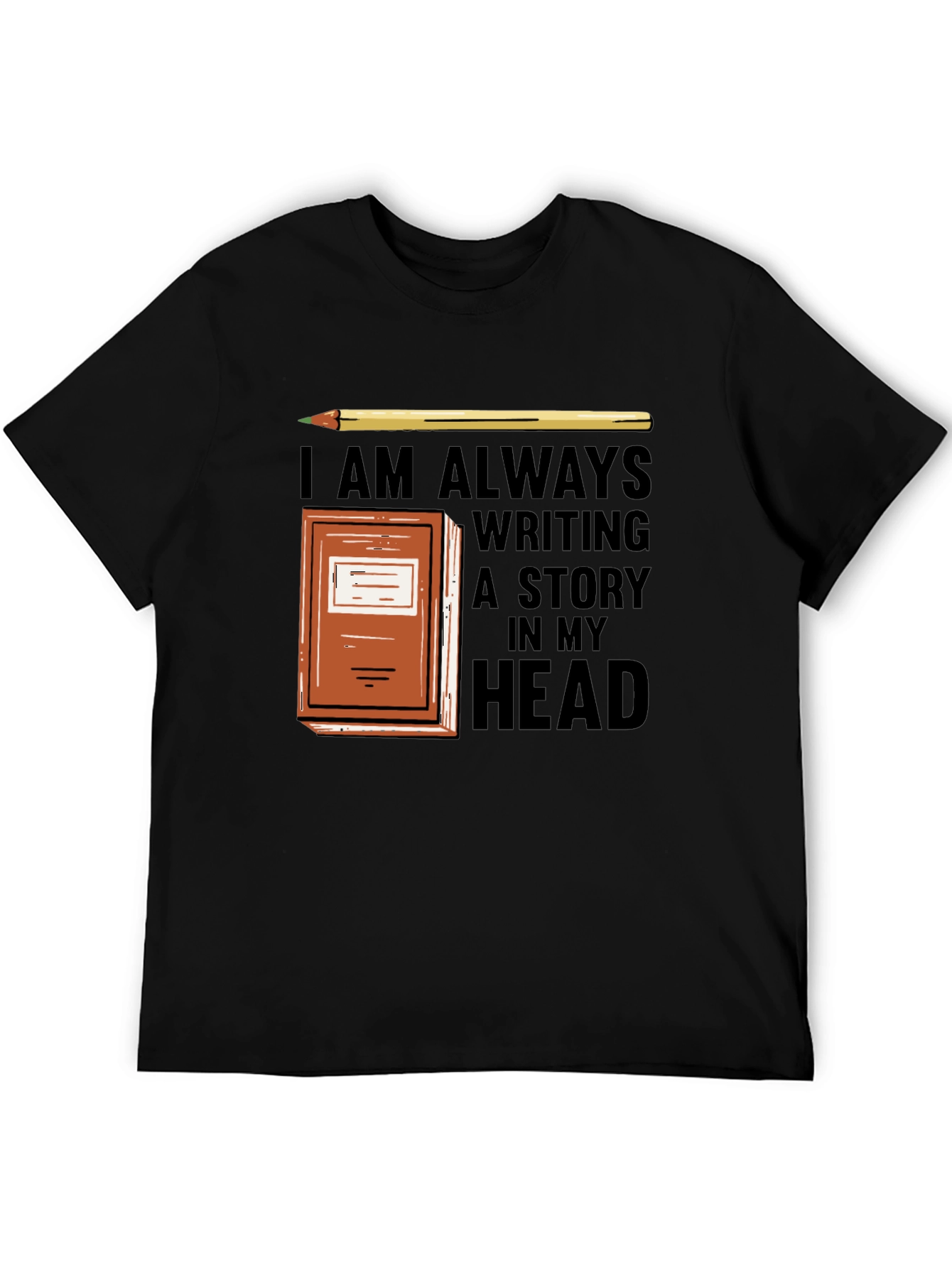 Camiseta Negra Siempre Escribiendo para Escritores