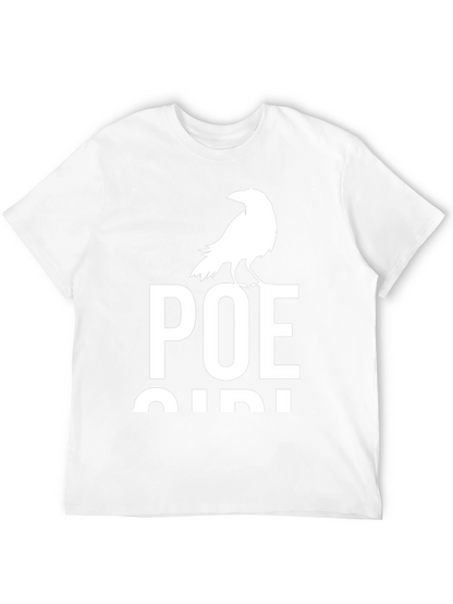 Camiseta Negra Poe Bird para Amantes de la Literatura