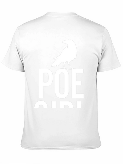 Camiseta Negra Poe Bird para Amantes de la Literatura