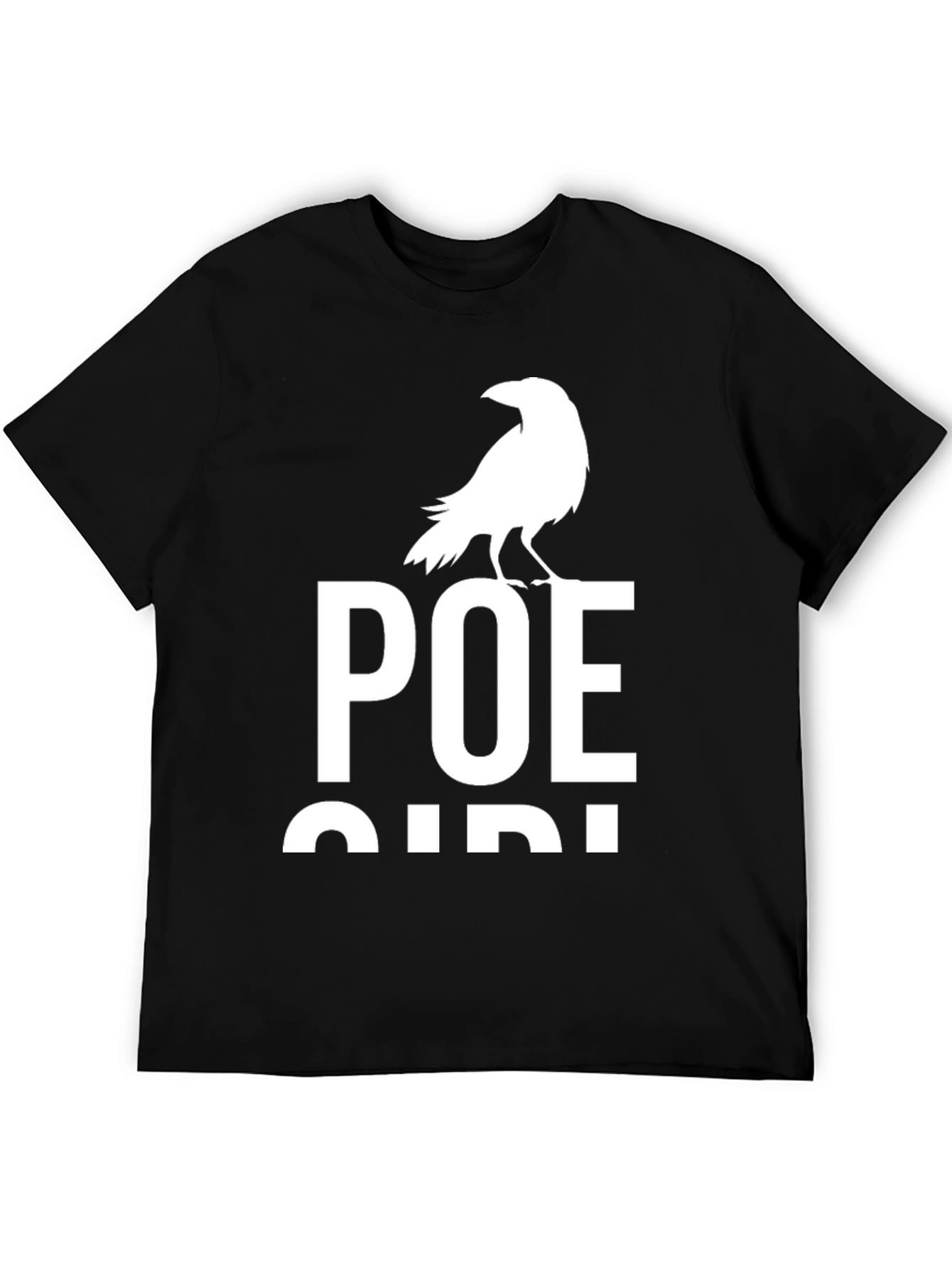 Camiseta Negra Poe Bird para Amantes de la Literatura