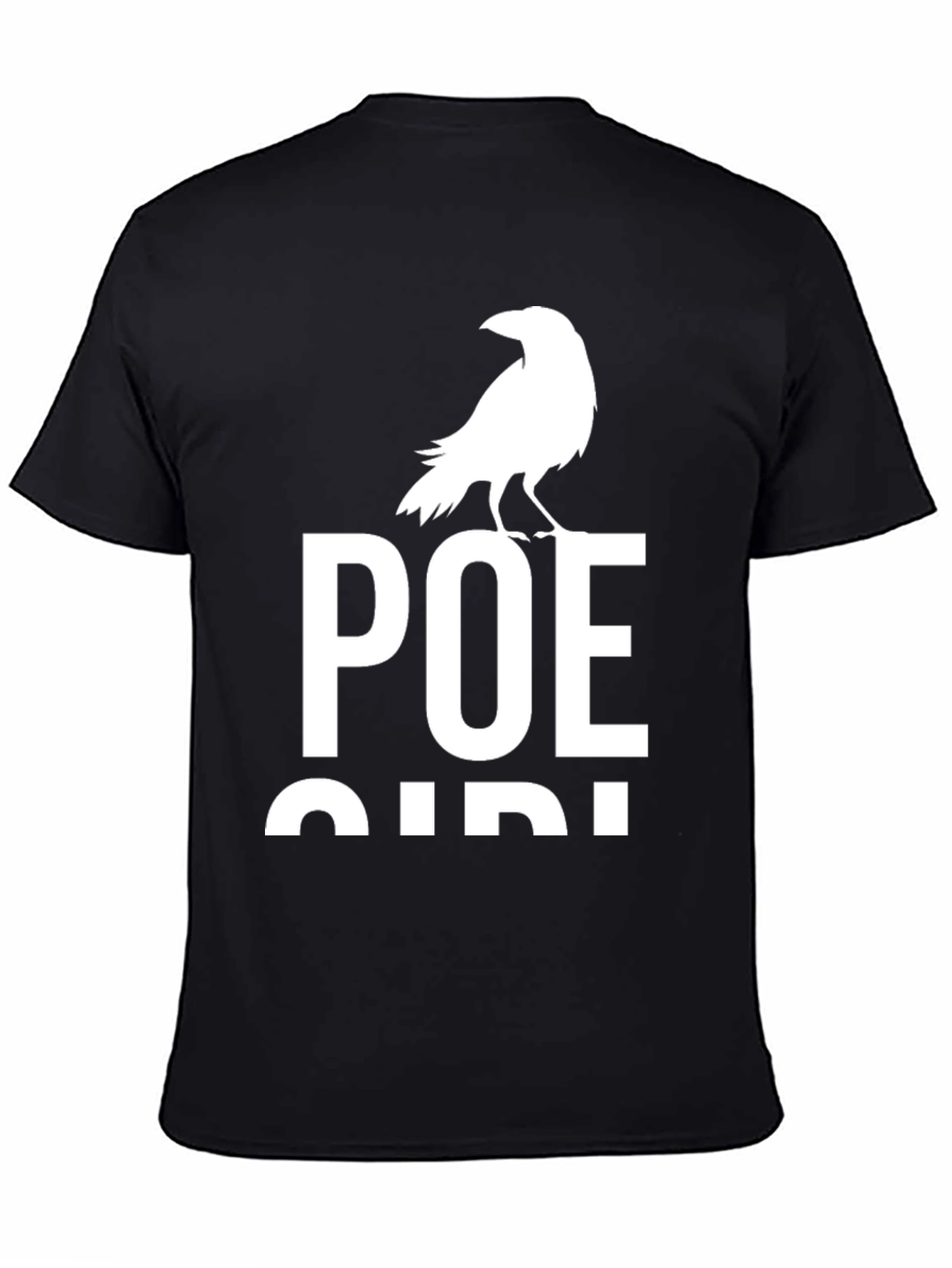 Camiseta Negra Poe Bird para Amantes de la Literatura