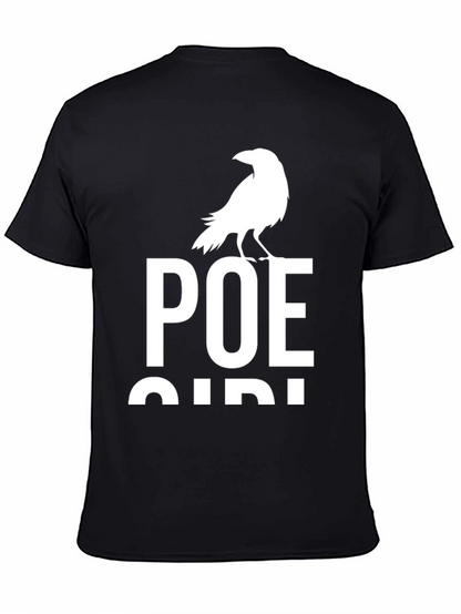 Camiseta Negra Poe Bird para Amantes de la Literatura