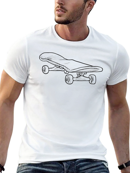 Camiseta Negra con Diseño de Skate para Hombre