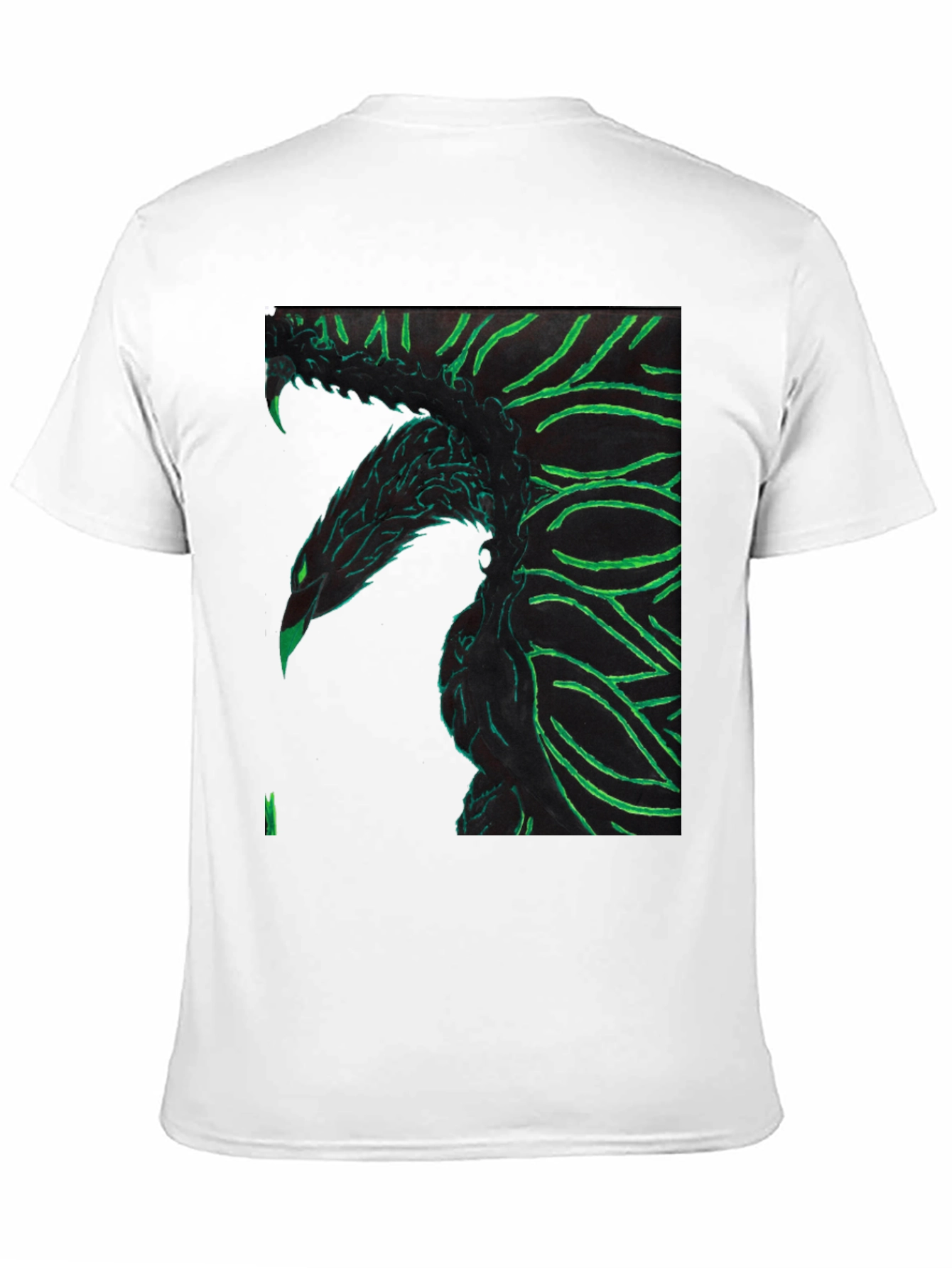 Camiseta Negra con Diseño de Dragón Verde