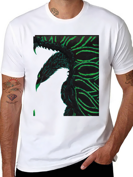Camiseta Negra con Diseño de Dragón Verde
