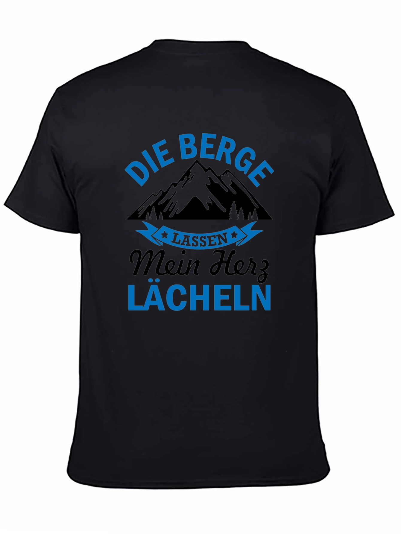 Camiseta Negra Die Berge Alemán