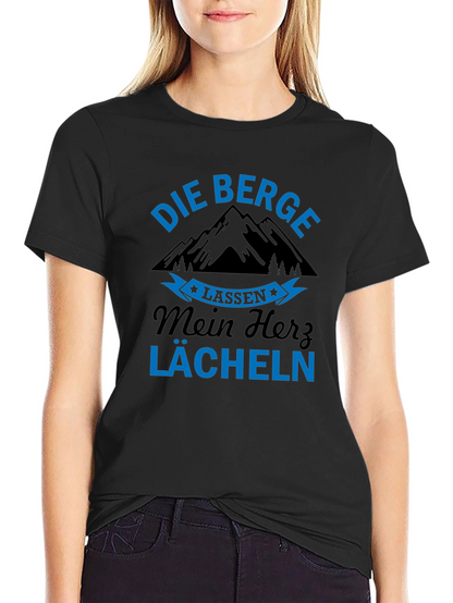 Camiseta Negra Die Berge Alemán