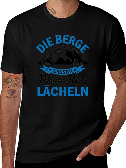Camiseta Negra Die Berge Alemán