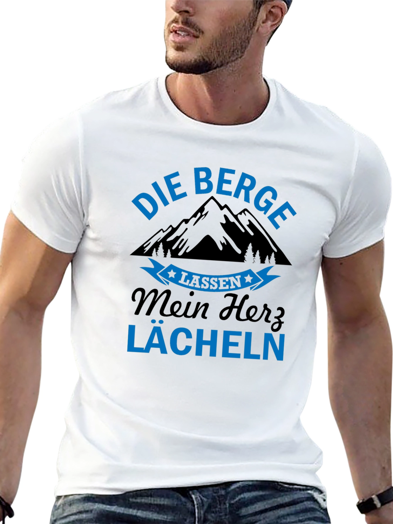Camiseta Negra Die Berge Alemán