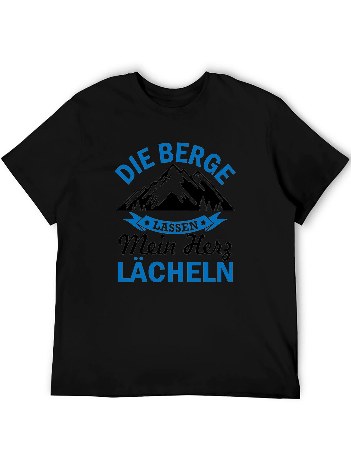 Camiseta Negra Die Berge Alemán