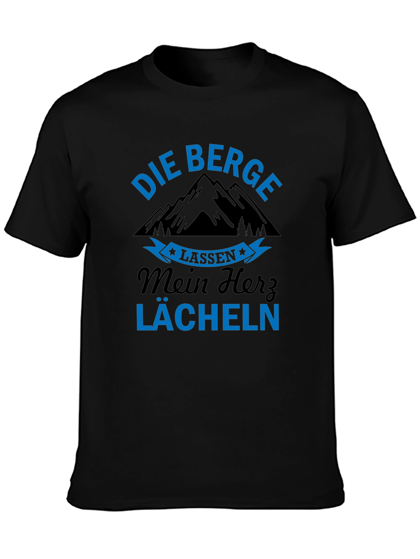 Camiseta Negra Die Berge Alemán