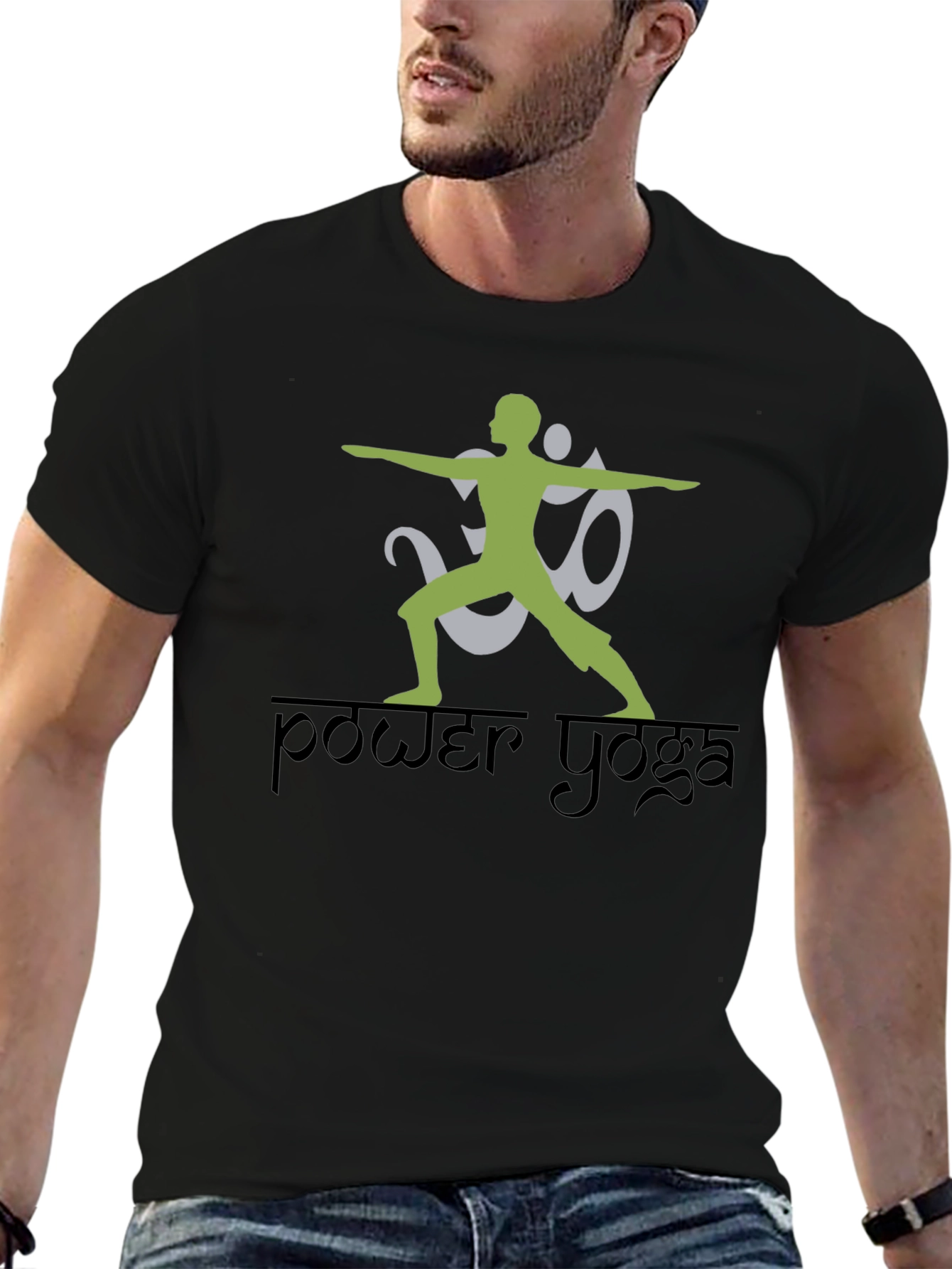 Camiseta Negra Power Yoga Diseño Único