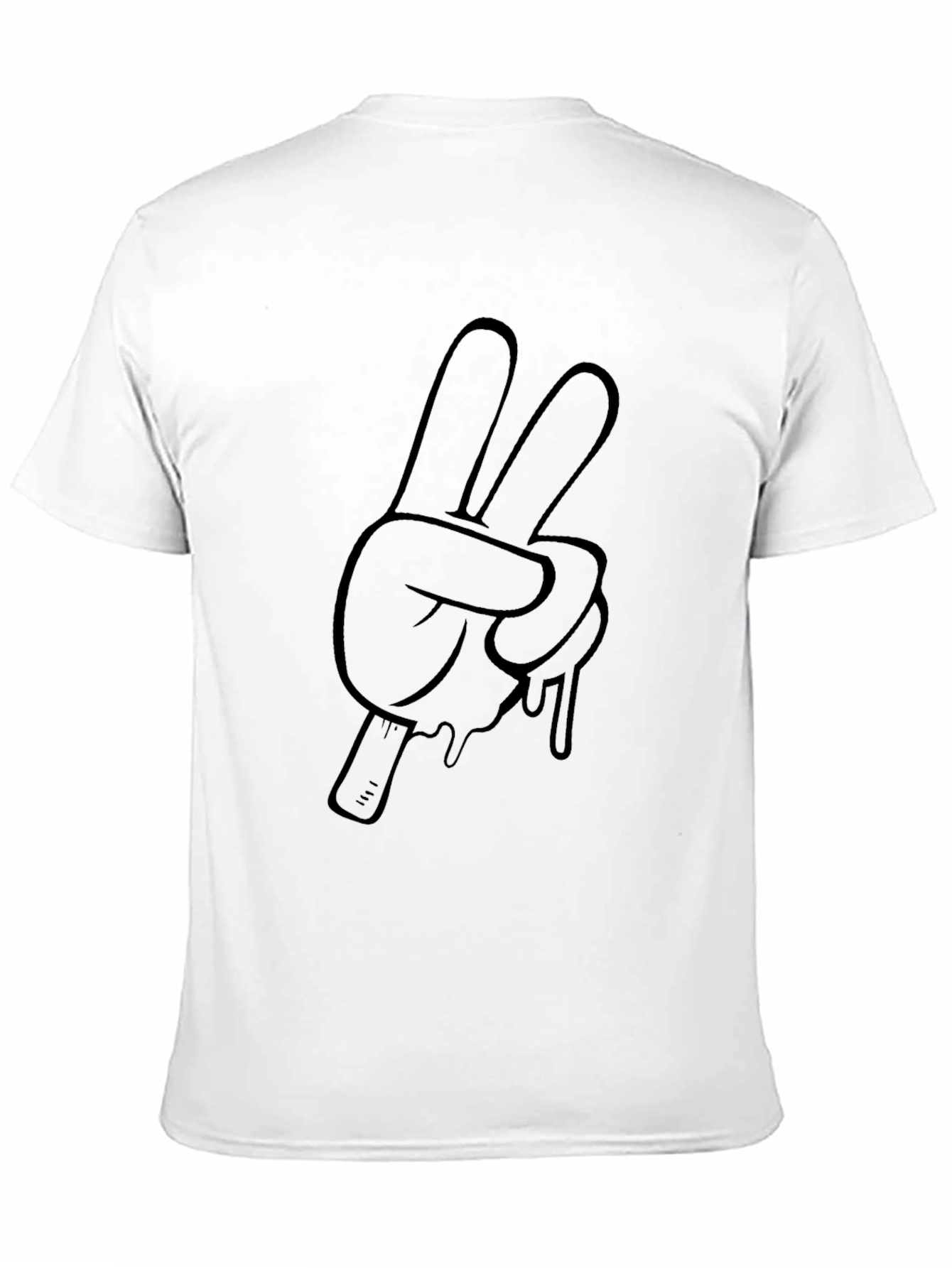 Camiseta Negra con Diseño de Mano haciendo la Paz