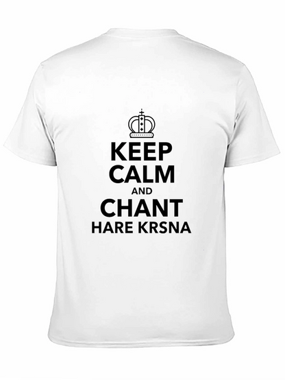 Camiseta Negra: Keep Calm and Chant Hare Krsna
