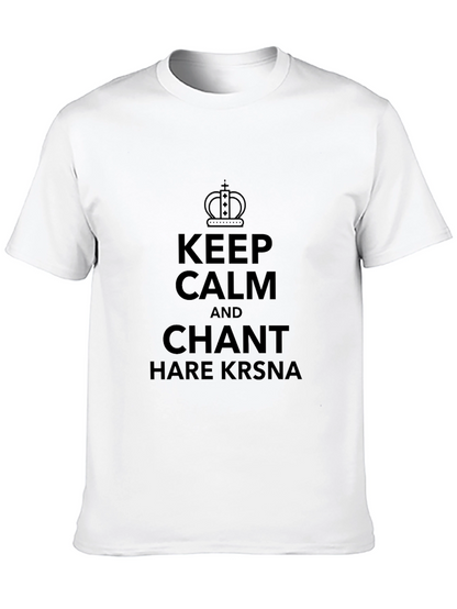 Camiseta Negra: Keep Calm and Chant Hare Krsna