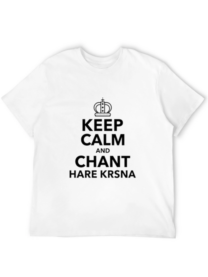Camiseta Negra: Keep Calm and Chant Hare Krsna