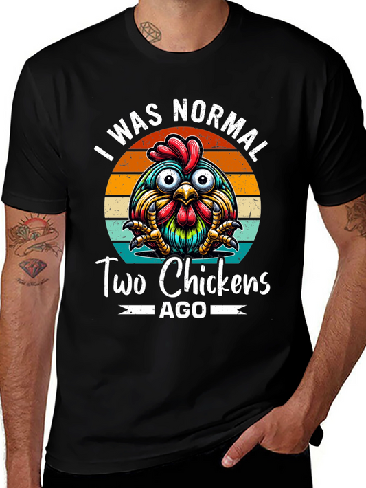 Camiseta Divertida de Pollo: Yo Era Normal Hace Dos Pollos
