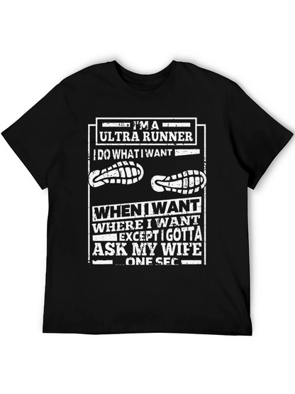 Camiseta Negra Ultra Runner Le Pregunto a Mi Esposa