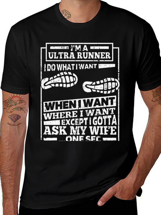 Camiseta Negra Ultra Runner Le Pregunto a Mi Esposa