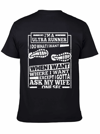Camiseta Negra Ultra Runner Le Pregunto a Mi Esposa