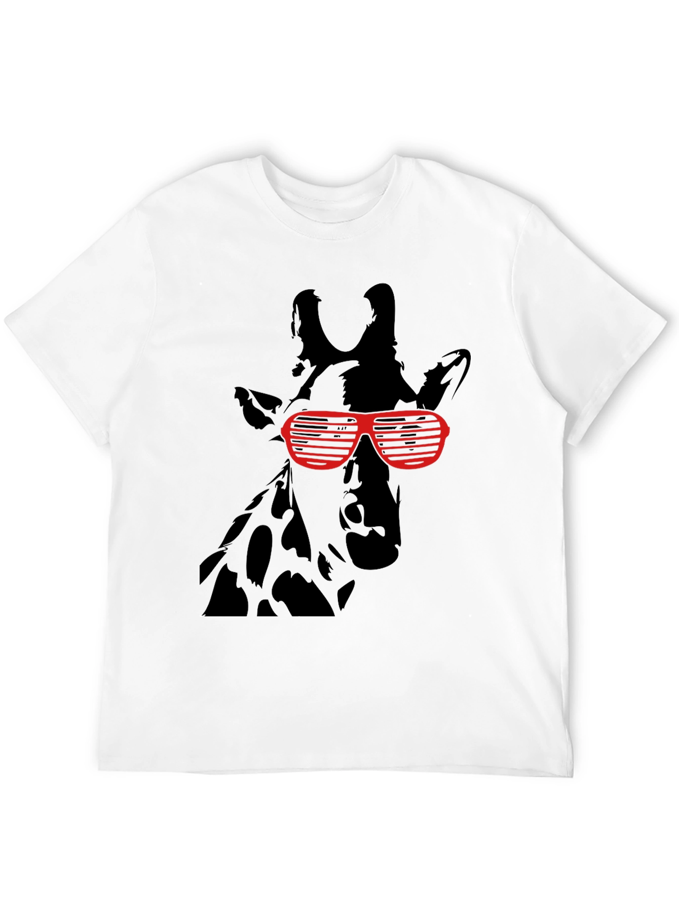 Camiseta Negra con Jirafa y Gafas de Sol