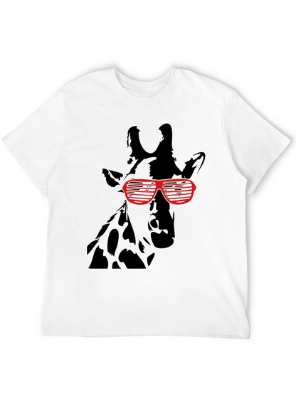 Camiseta Negra con Jirafa y Gafas de Sol