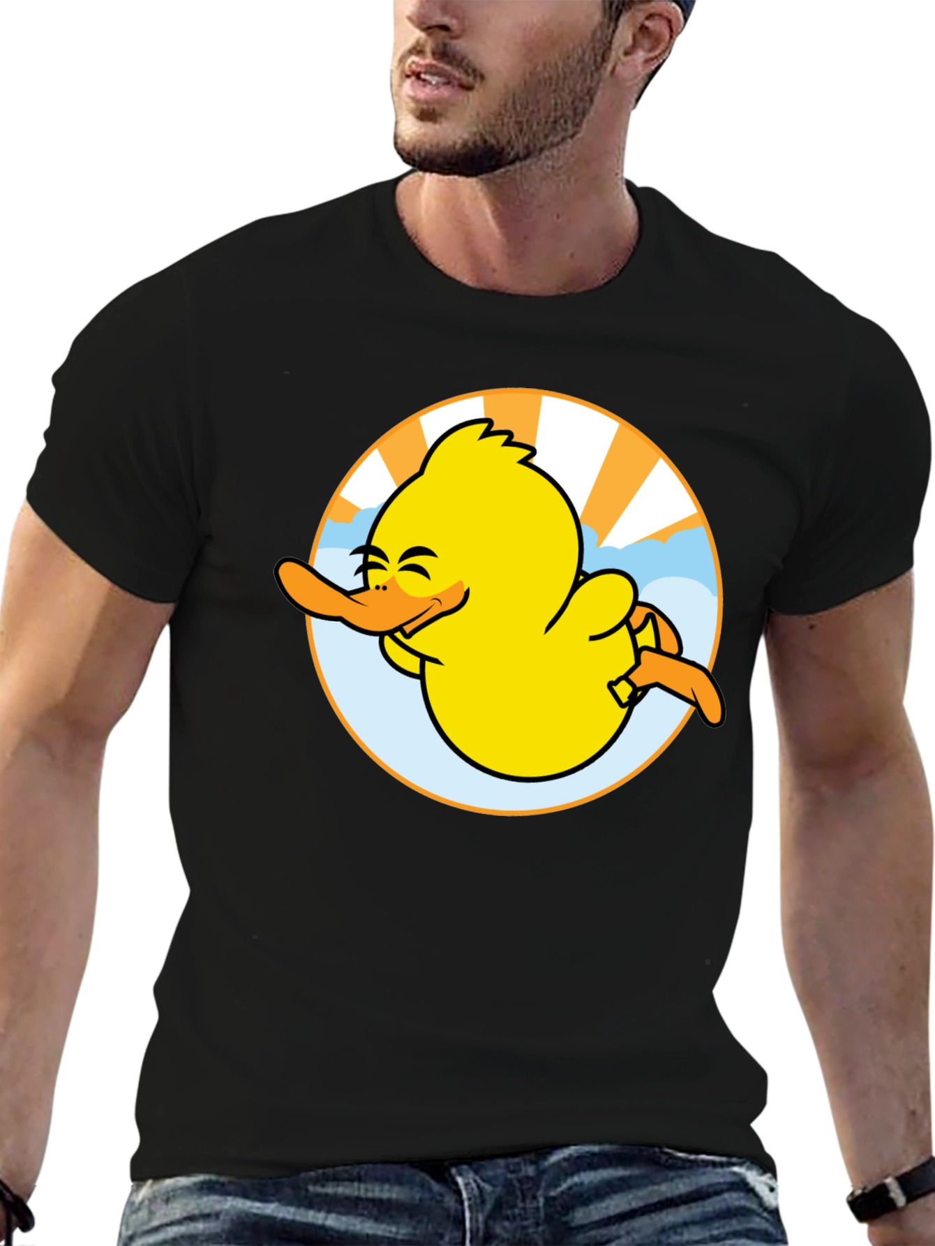 Camiseta Negra Pato Sonriente