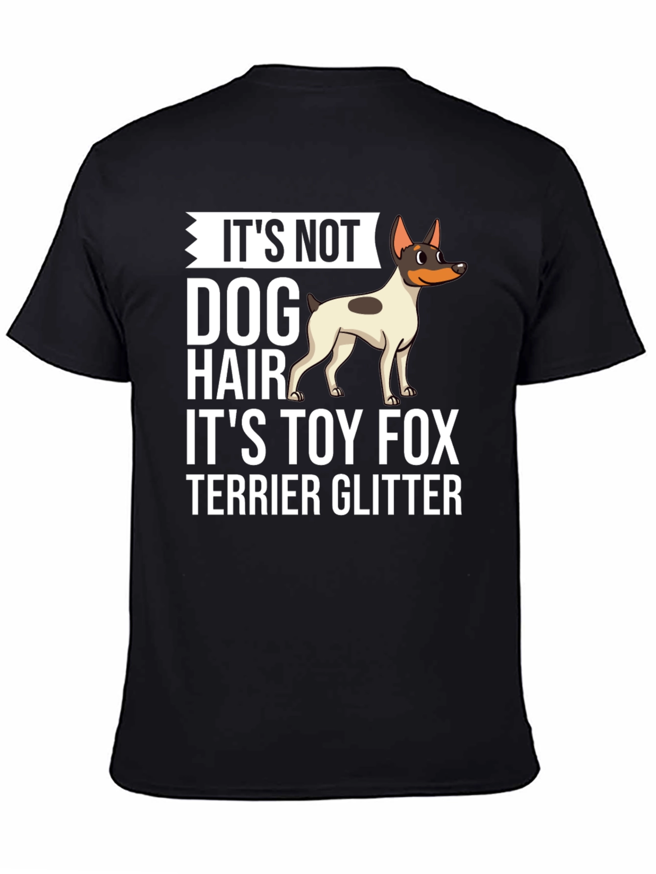 Camiseta Negra Toy Fox Terrier Glitter