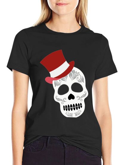 Camiseta Calavera Elegante con Sombrero - Diseño Único