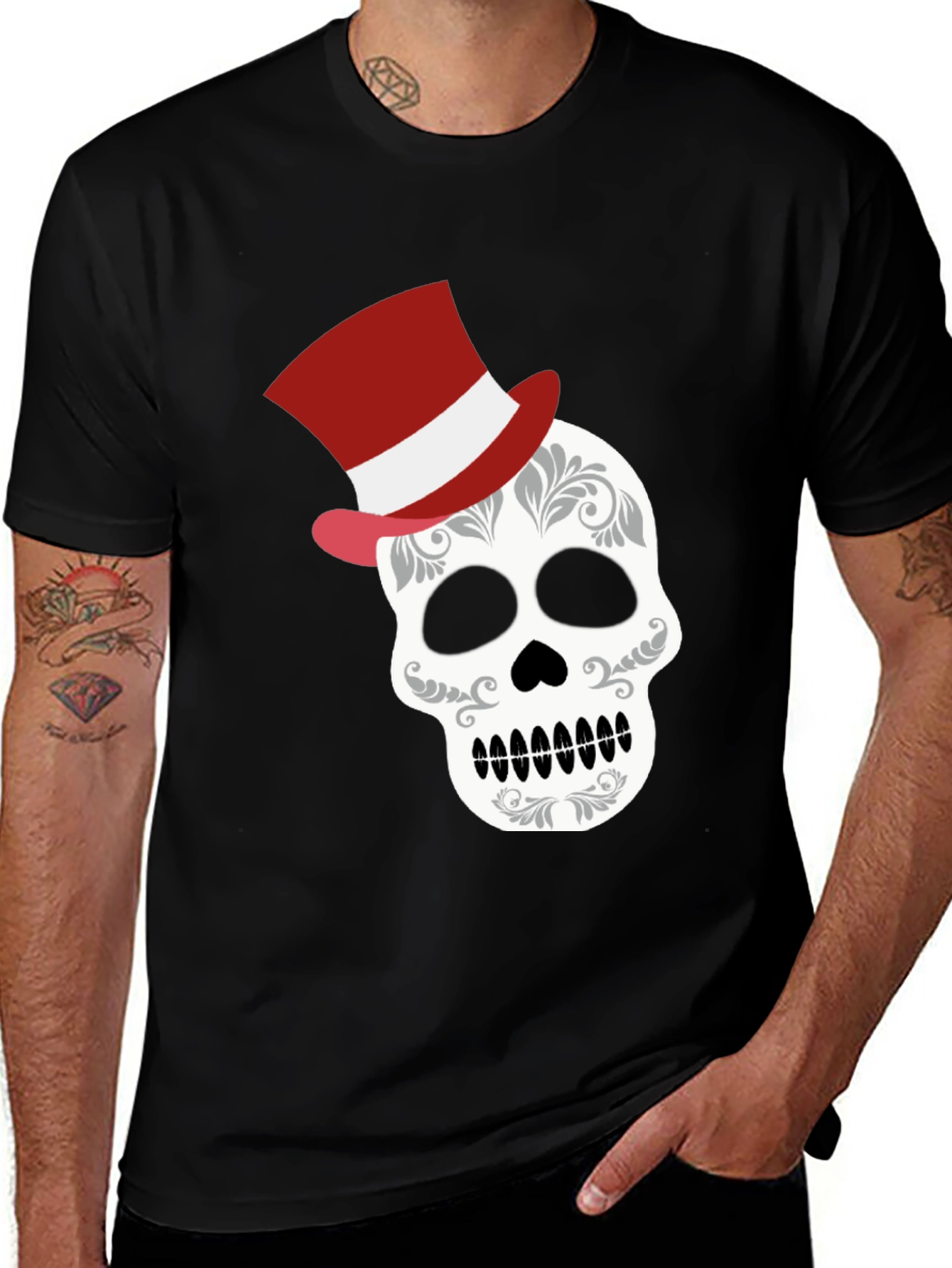 Camiseta Calavera Elegante con Sombrero - Diseño Único