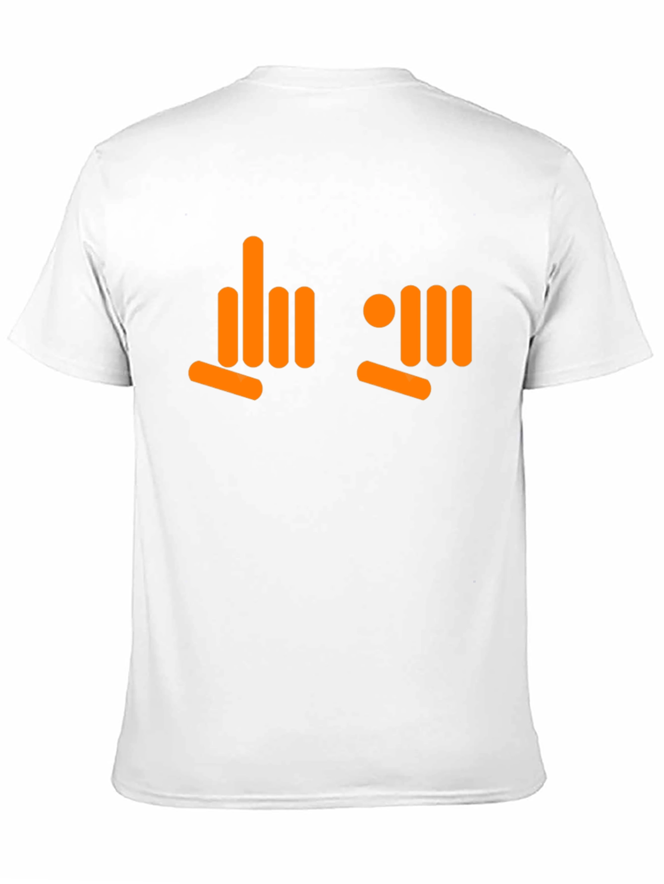 Camiseta Negra con Diseño Gráfico Naranja
