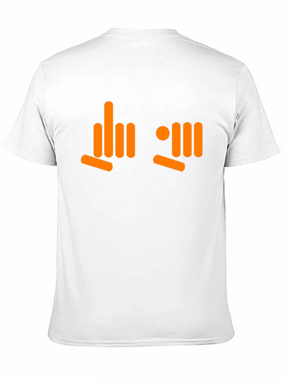 Camiseta Negra con Diseño Gráfico Naranja
