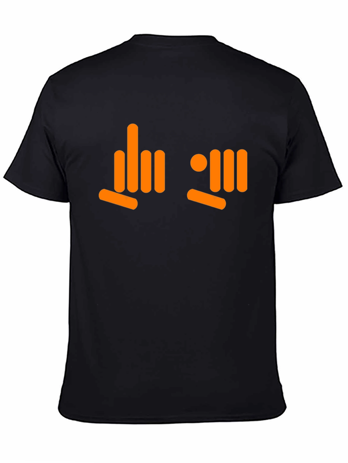 Camiseta Negra con Diseño Gráfico Naranja