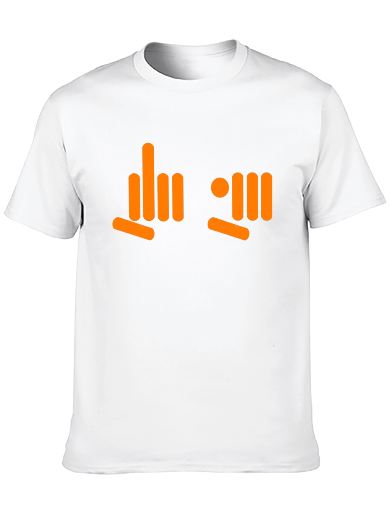 Camiseta Negra con Diseño Gráfico Naranja