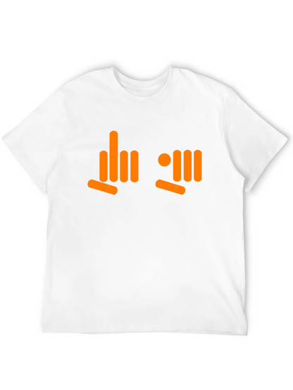 Camiseta Negra con Diseño Gráfico Naranja