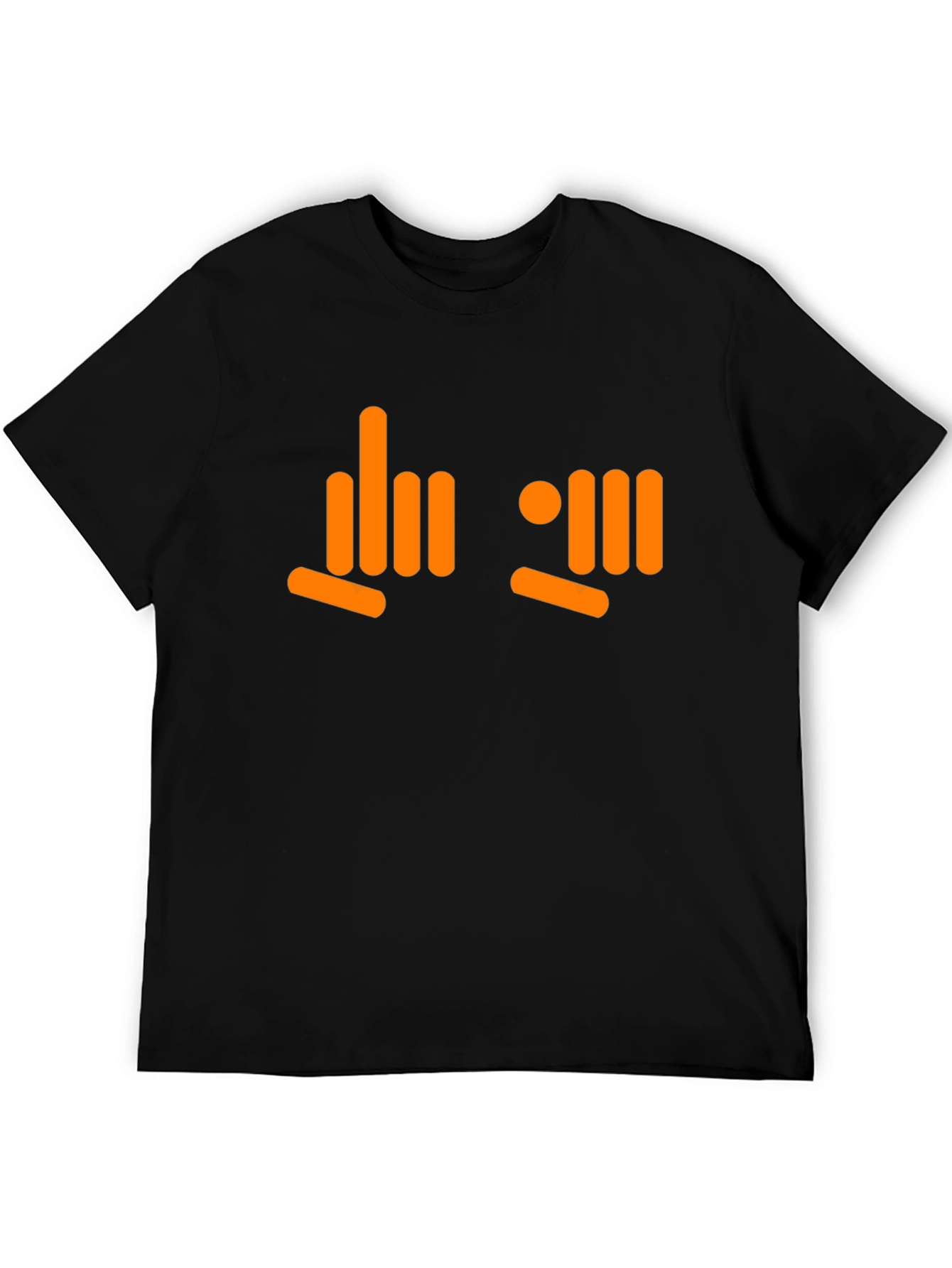 Camiseta Negra con Diseño Gráfico Naranja