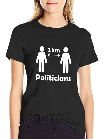 Camiseta Negra Humor Político: Distancia de 1 km