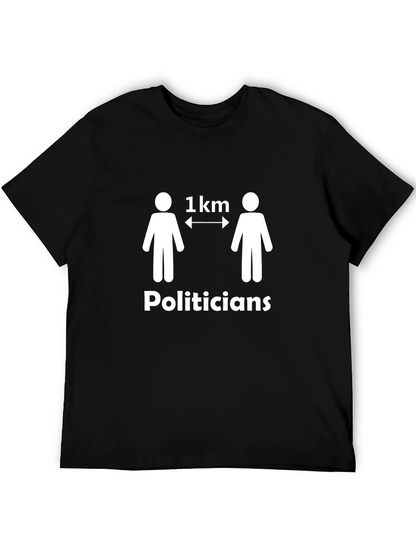 Camiseta Negra Humor Político: Distancia de 1 km