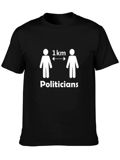 Camiseta Negra Humor Político: Distancia de 1 km