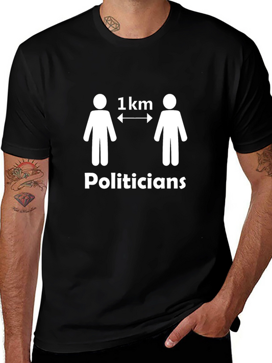 Camiseta Negra Humor Político: Distancia de 1 km