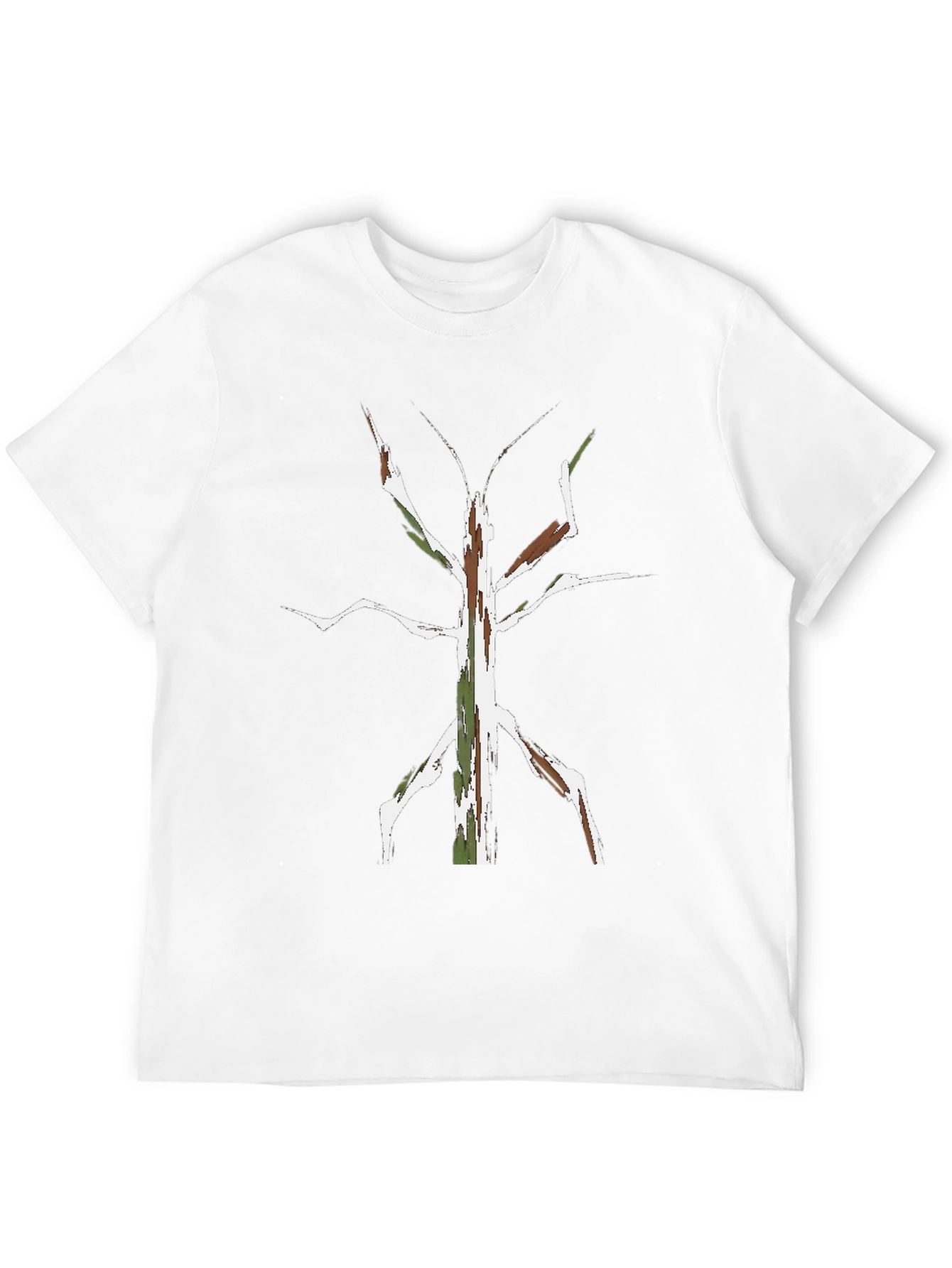 Camiseta Negra con Diseño de Insecto Palo Camuflado