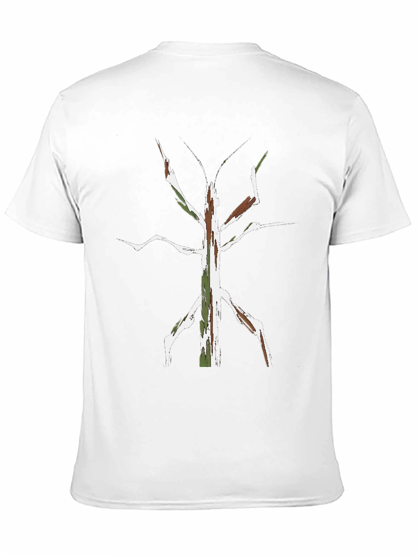 Camiseta Negra con Diseño de Insecto Palo Camuflado