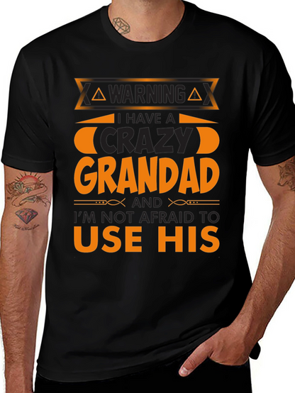 Camiseta Negra con Diseño Abuelo Loco