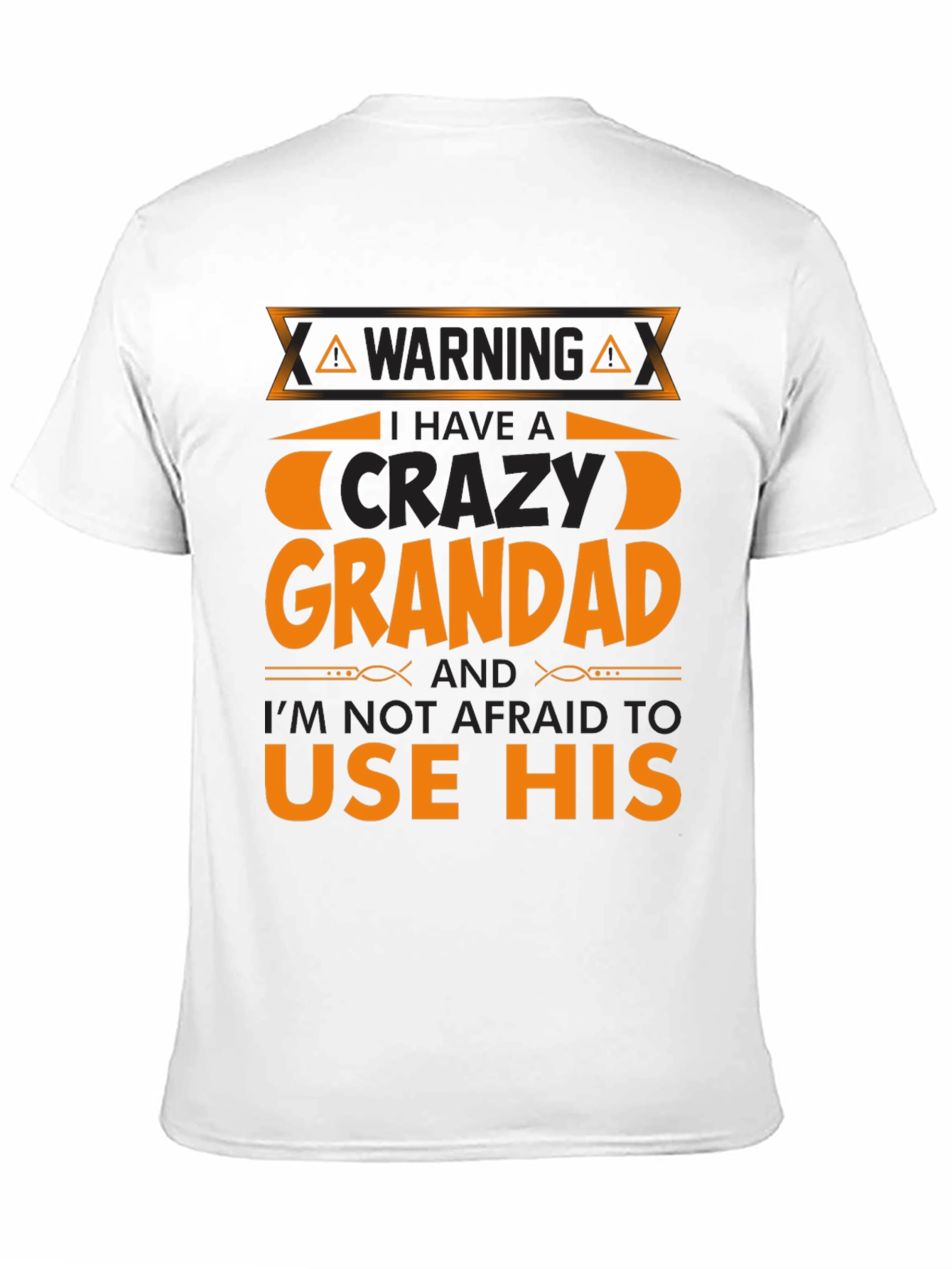 Camiseta Negra con Diseño Abuelo Loco