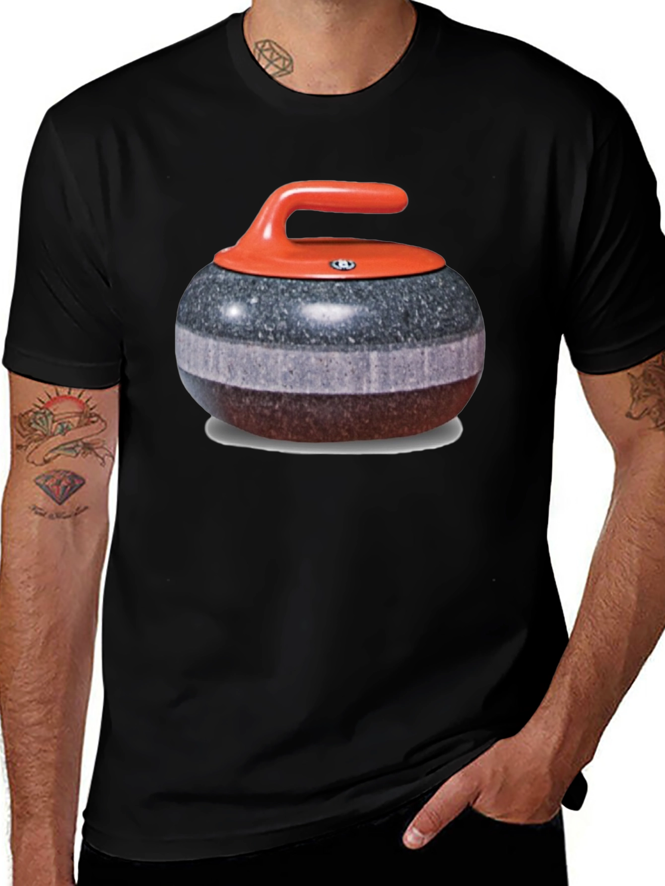 Camiseta Hombre Diseño Piedra de Curling