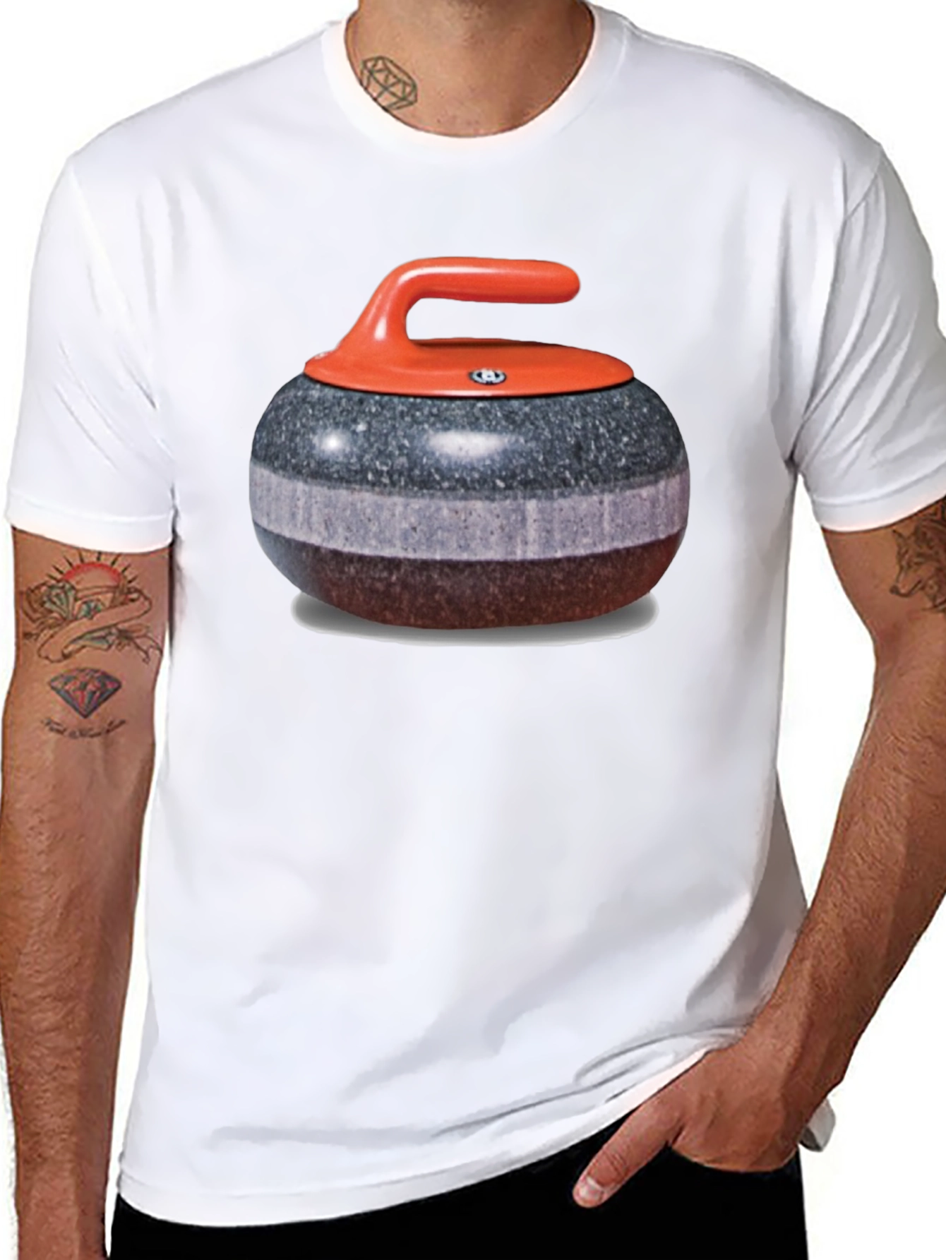 Camiseta Hombre Diseño Piedra de Curling