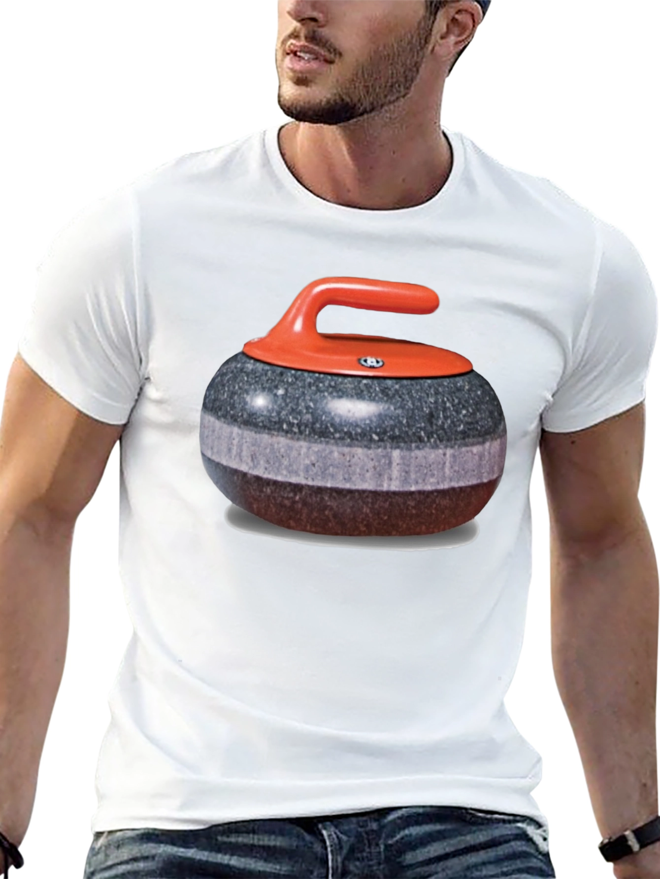 Camiseta Hombre Diseño Piedra de Curling