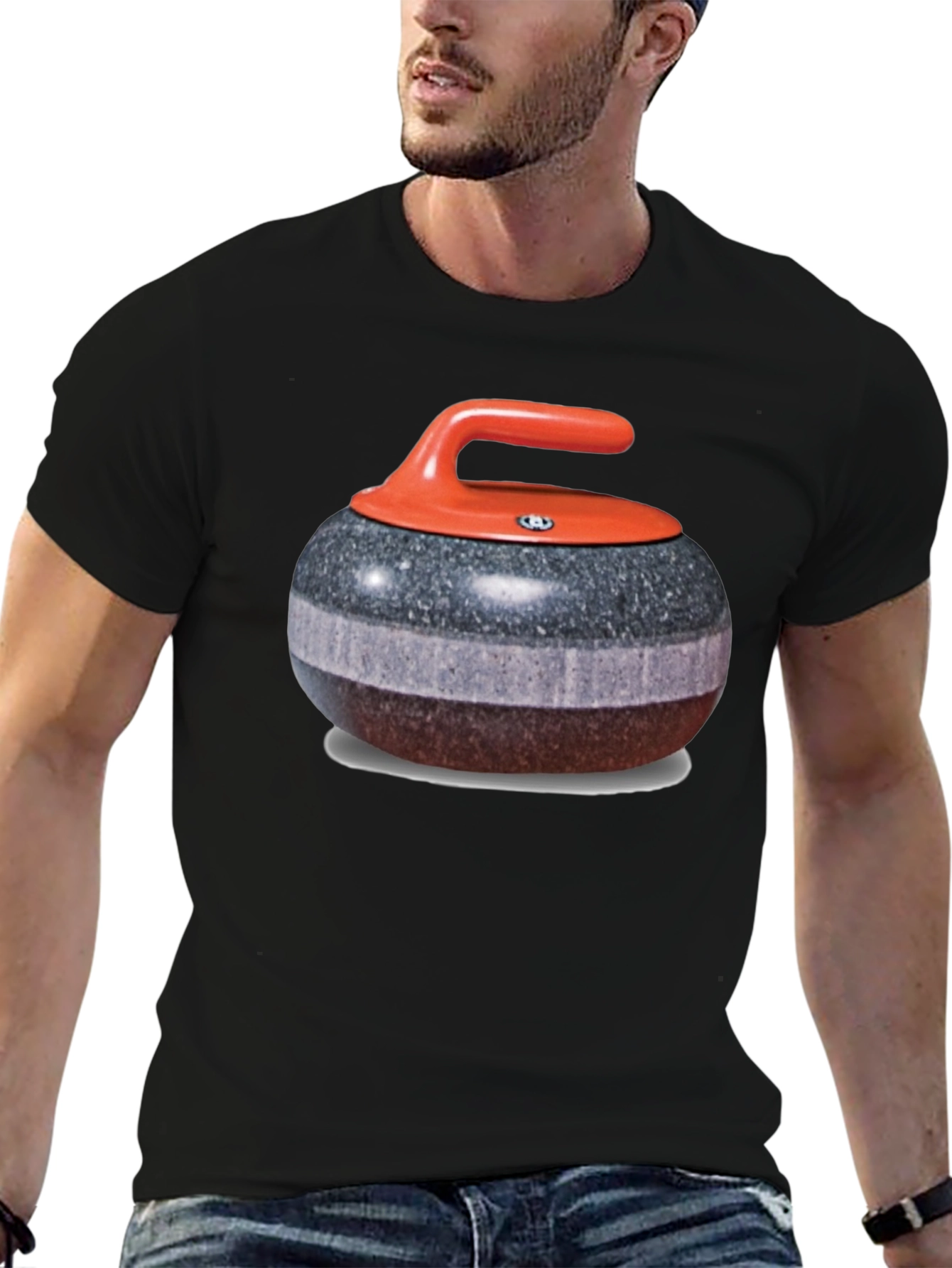 Camiseta Hombre Diseño Piedra de Curling